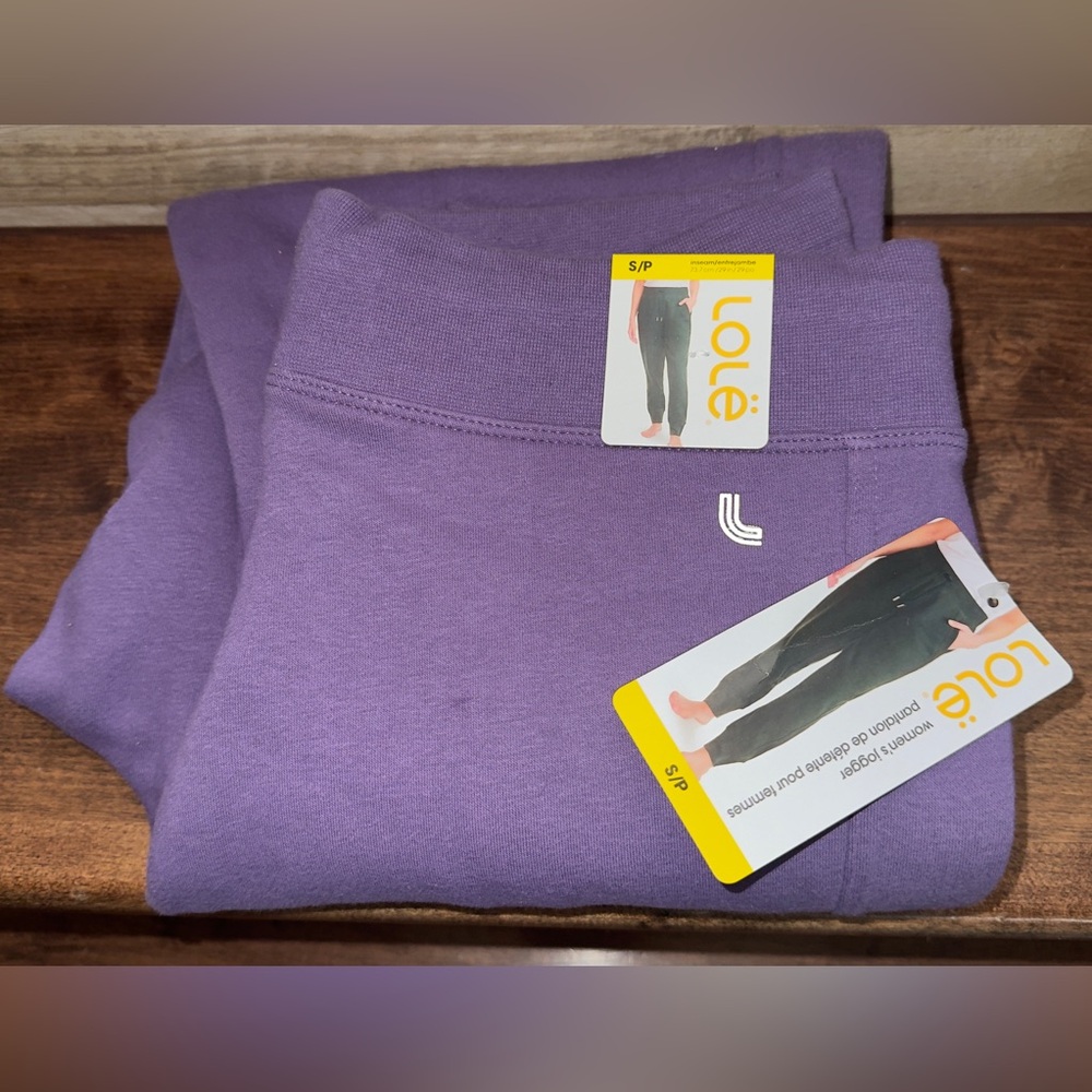 Lole Purple Joggers Drawstring waist, comfy, relaxed fit, loungewear Size Small - Picture 8 of 8